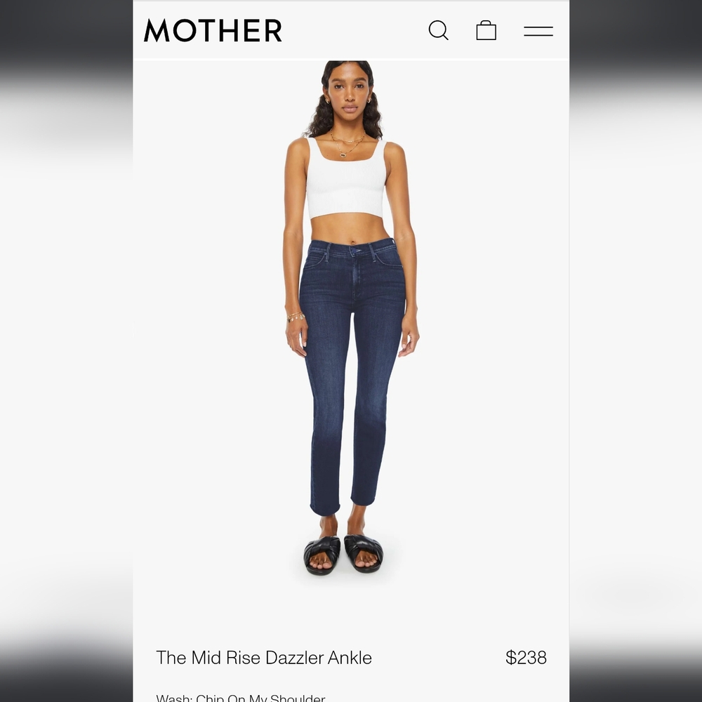 Mother jeans midrise dazzler size 26